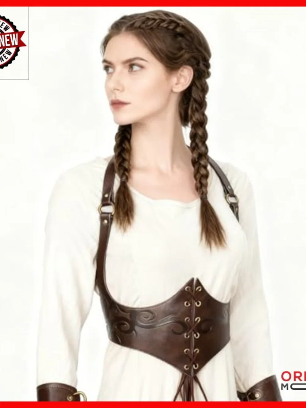 Faux Leather Corset Belt Adjustable Medieval Viking Cinch